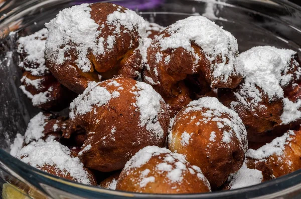 Zoete Donuts Met Poedersuiker — Stockfoto