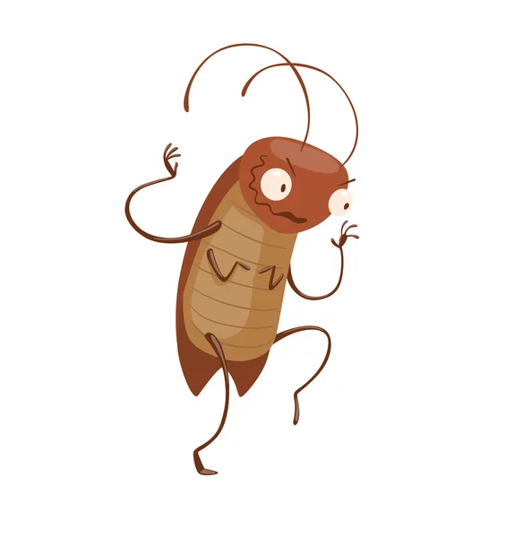 Funny brown cockroach sneaking somewhere — Stock Vector