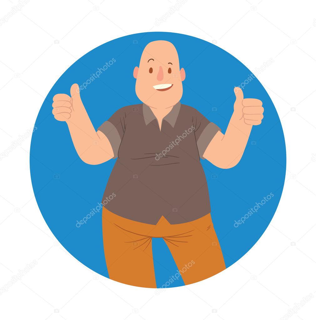 Round frame, happy overweight bald man Stock Vector Image by © #126019548 Round frame, happy overweight bald man Stock Vector Image by © #126019548