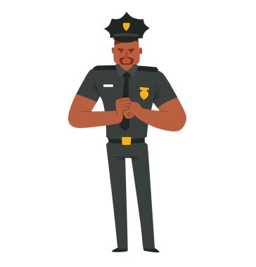 Siyah adam polis memuru