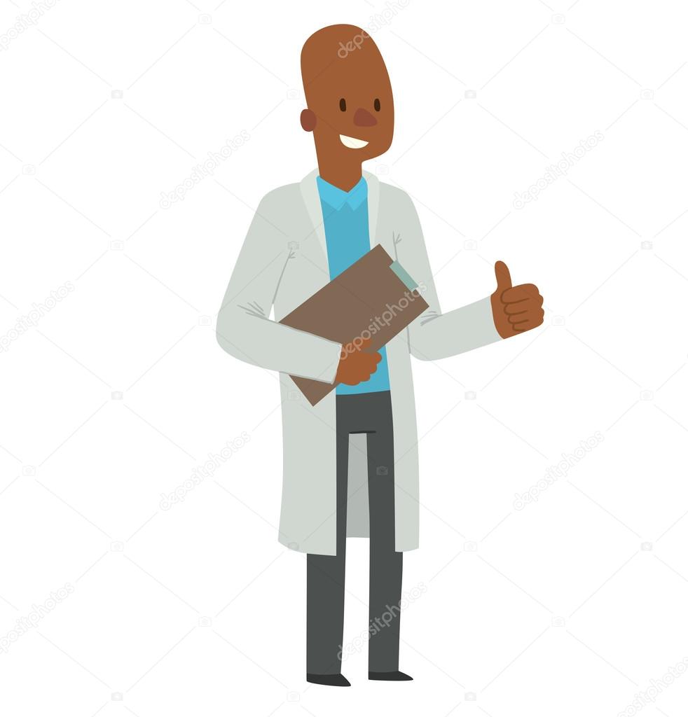 Bald black man doctor Stock Vector Image by © #126033244