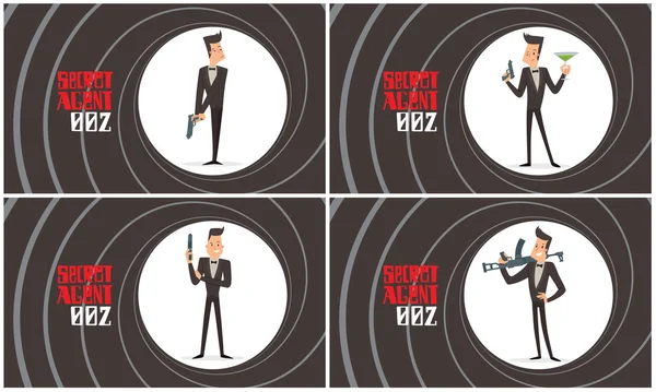 Komik süper ajanlar ile siyah arka planlar seti