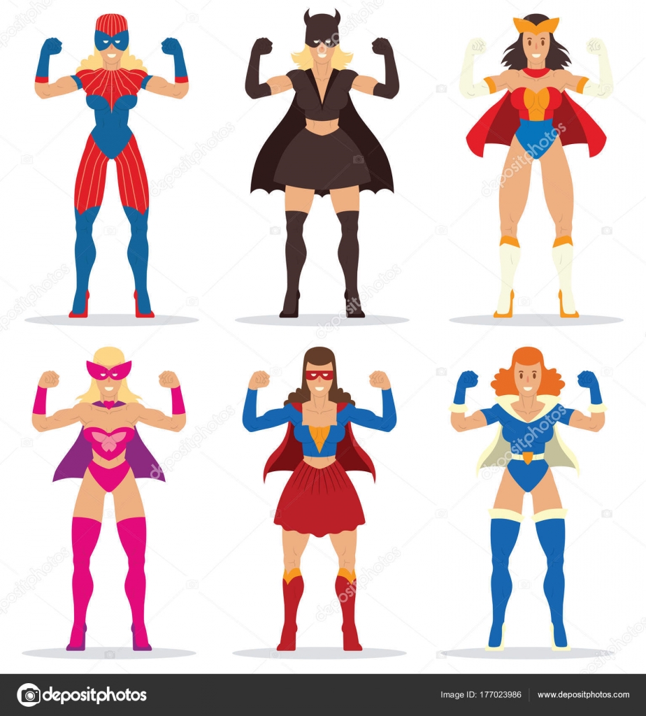 Set of women superheroes Stock Vector Image by ©  #177023986