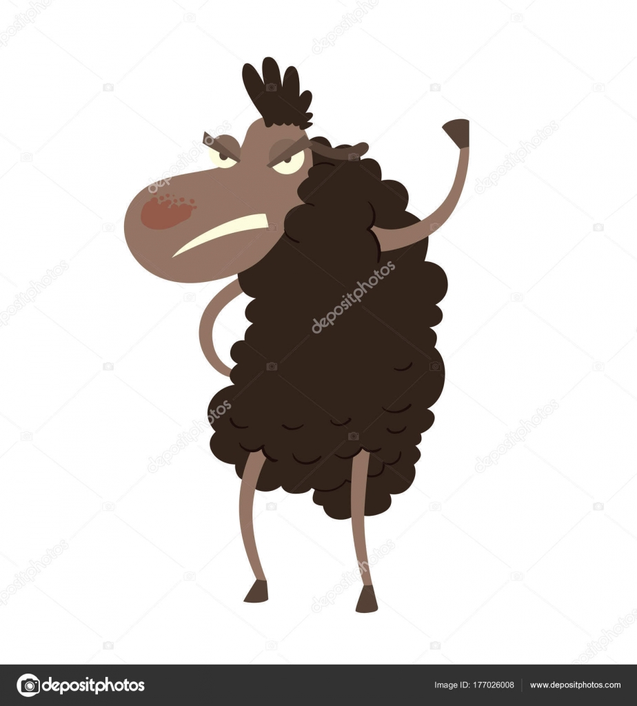 Funny angry black sheep Stock Vector Image by ©  #177026008