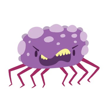 Sekiz bacağı olan komik leylak bakteri