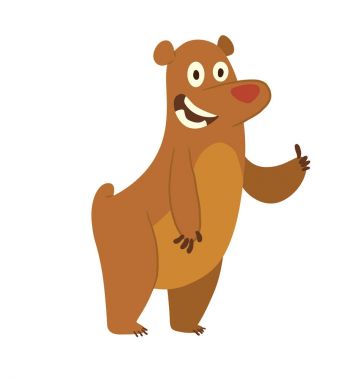 Parmağını gösterilen sevimli boz ayı