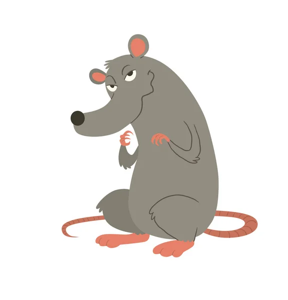 Rato cinzento engraçado conspirando algo complicado —  Vetores de Stock