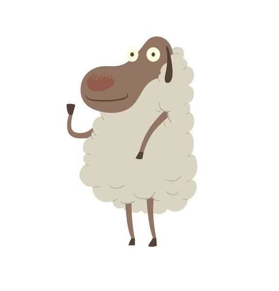 Divertida oveja agitando una pezuña — Archivo Imágenes Vectoriales