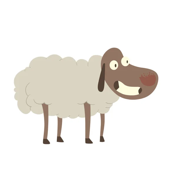 Divertida oveja de pie en cuatro cascos — Archivo Imágenes Vectoriales