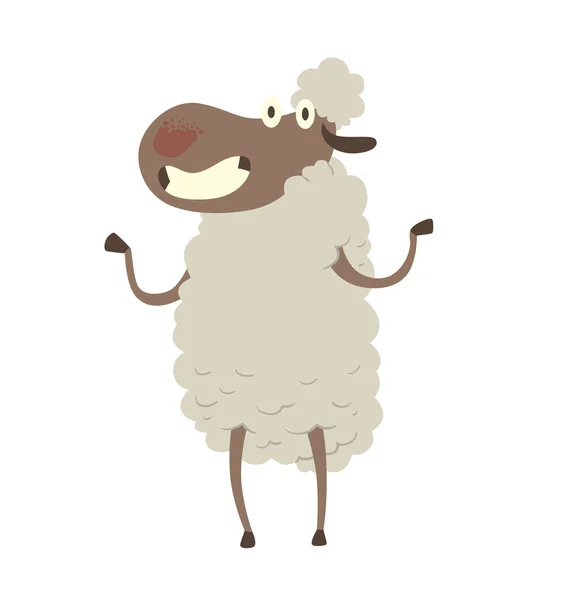 Divertida oveja de pie y sonriendo — Archivo Imágenes Vectoriales