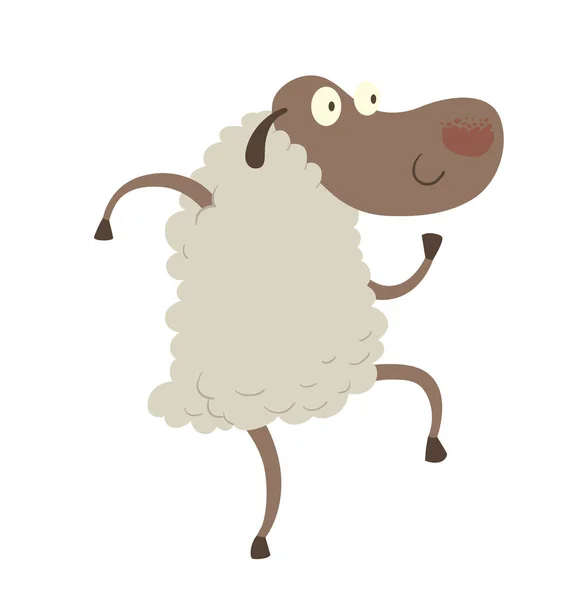 Funny ovejas bailando y sonriendo — Archivo Imágenes Vectoriales