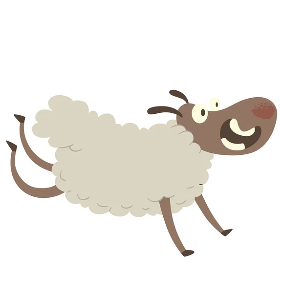 Funny sheep running somewhere — Stock Vector