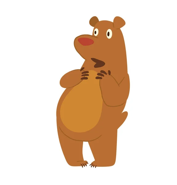 Lindo oso marrón preguntándose algo — Archivo Imágenes Vectoriales