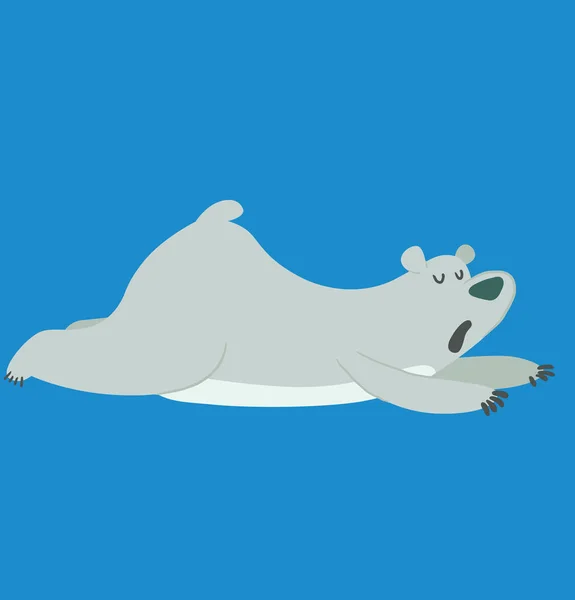 หมีขั้วโลกที่น่ารักนอนบนท้องของเขา — ภาพเวกเตอร์สต็อก