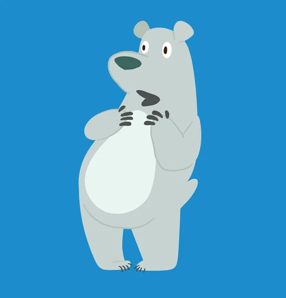 Bir şeyi merak şirin kutup ayısı — Stok Vektör