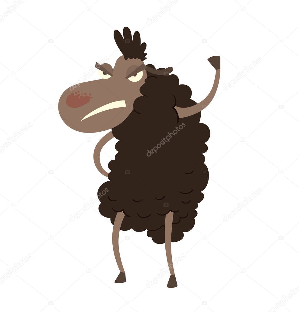 Funny angry black sheep