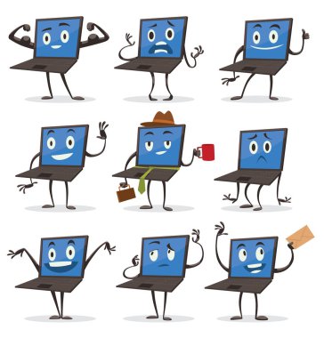 Siyah dizüstü bilgisayarlar kümesi