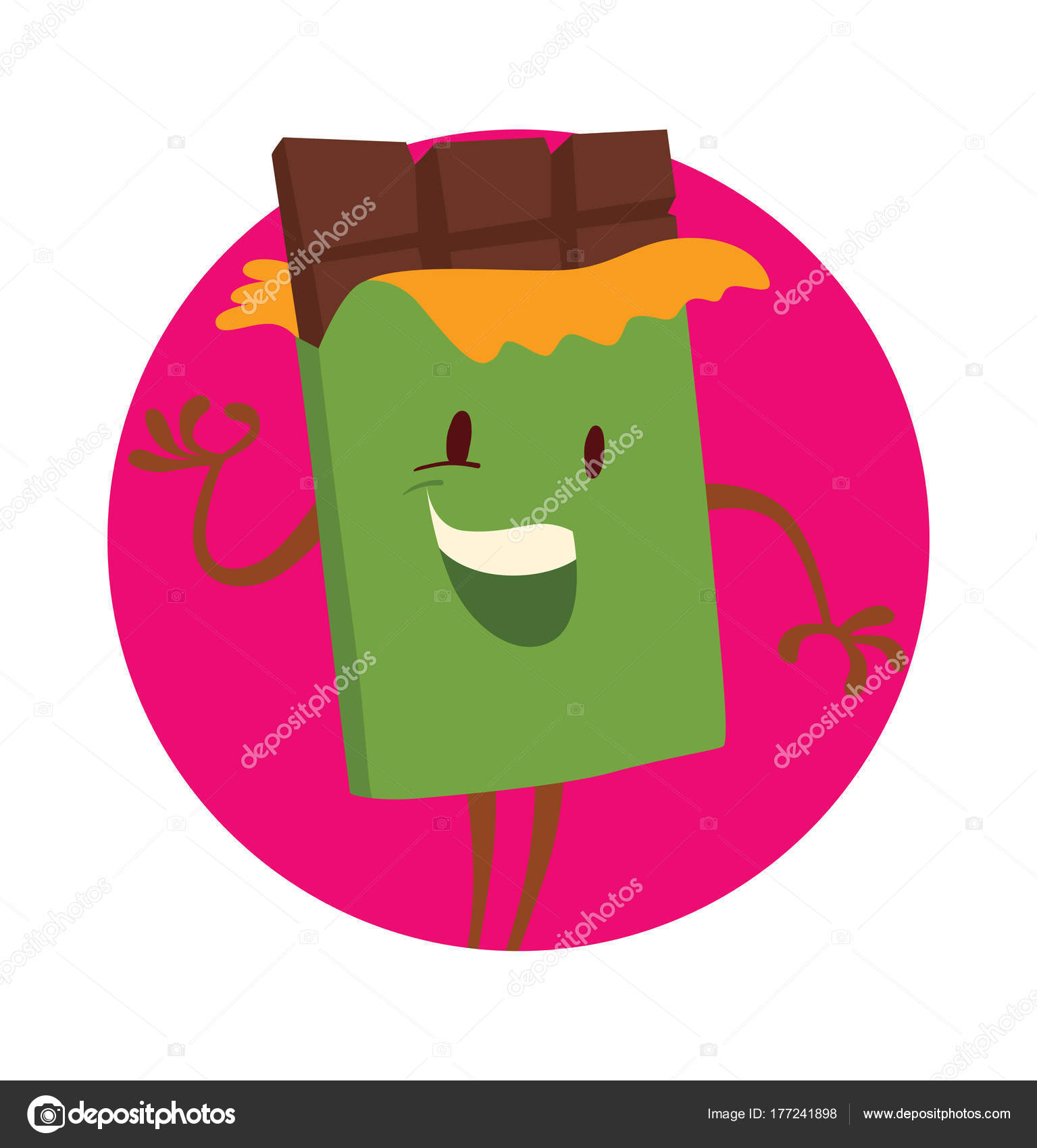 Marco redondo, barra divertida de chocolate vector, gráfico vectorial