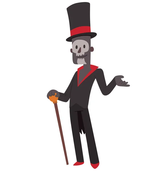 Baron Samedi debout et souriant — Image vectorielle