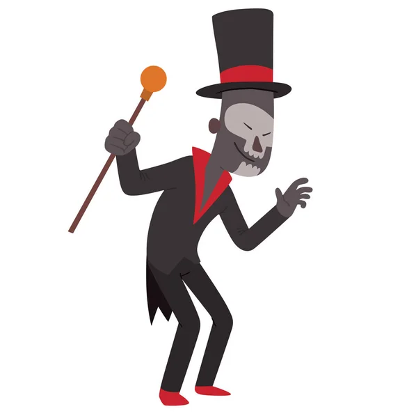 Baron Samedi frightening someone — Stock Vector