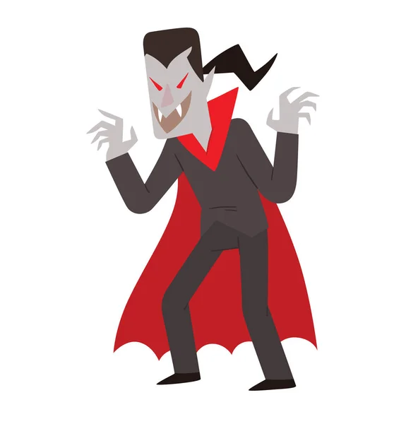 Divertido vampiro asustando a alguien — Vector de stock