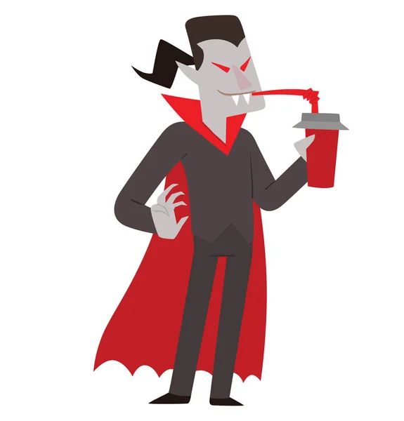 Grappige vampier drinken bloed — Stockvector