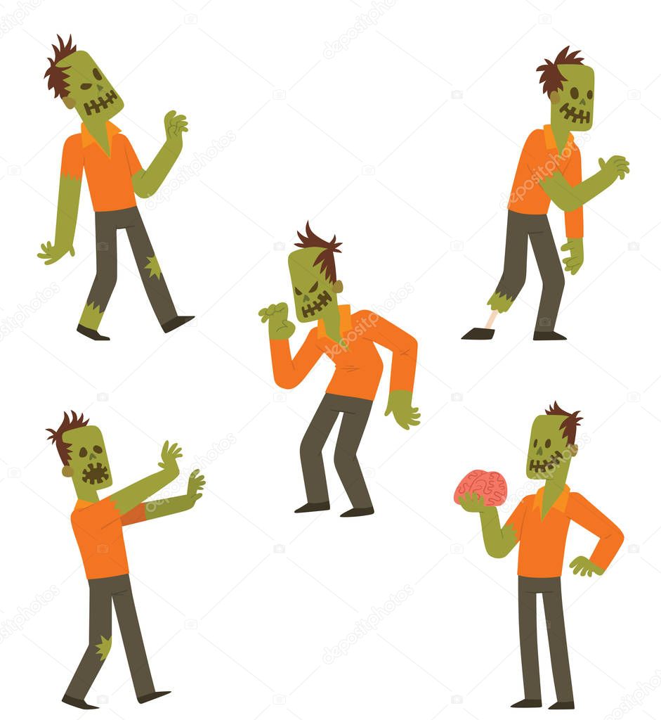 Set of funny zombies