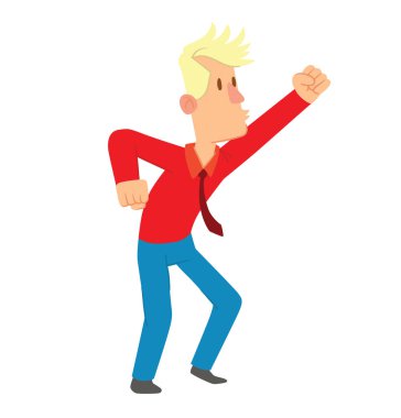 Mutlu genç adam sarışın saçlı 