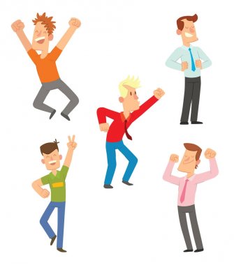 Mutlu genç erkekler kümesi