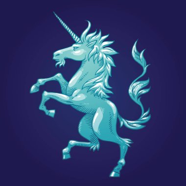 Hanedan tek boynuzlu at çevirmek sol, renkli görüntü