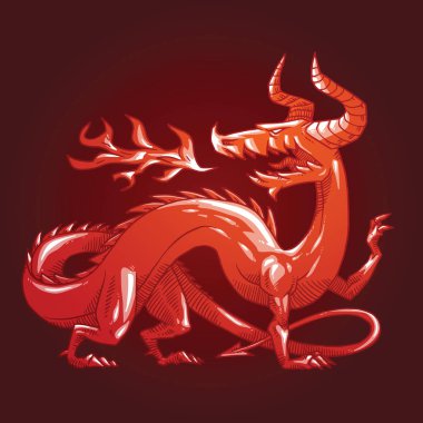 Hanedan dragon açmak arkasından, renkli görüntü bakıyor