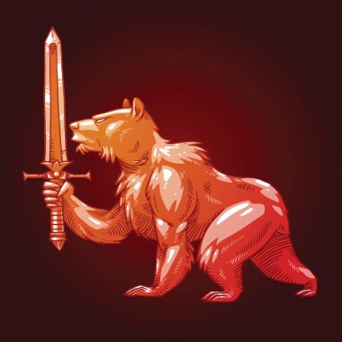 Bir kılıç, renkli görüntü ile hanedan ayı