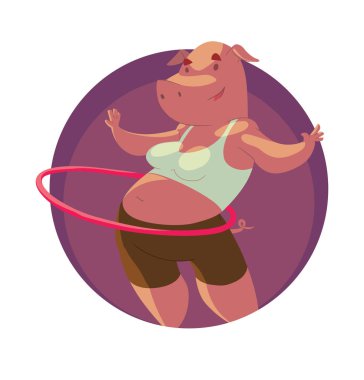 Yuvarlak kare, hayvanlar jimnastik salonu: domuz