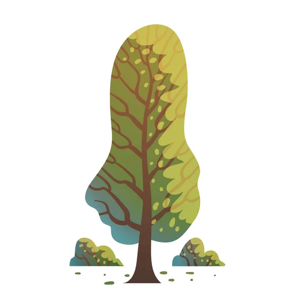 茶色の幹と緑の木 — ストックベクタ