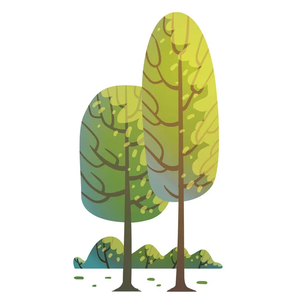 2 つの楕円形の緑の木々 — ストックベクタ