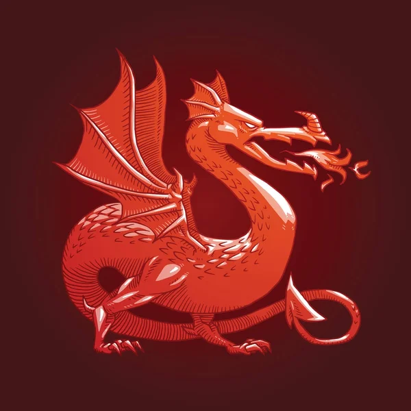 Yılan gövdeli hanedan dragon açmak değil, renkli görüntü