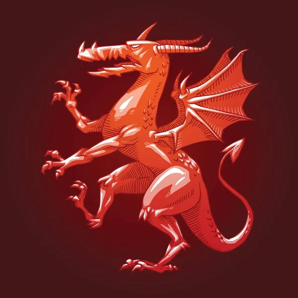 Bir pençe hanedan ejderha ayakta çevirmek sol, renkli görüntü