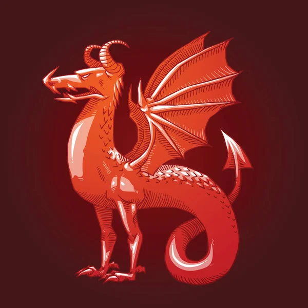 Hanedan ejderha iki pençesi ile çevirmek sol, renkli görüntü