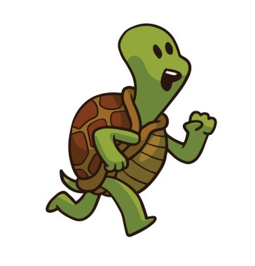 Çalışan hayvanlar, sevimli yeşil-kahverengi kaplumbağa