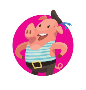 Kare, komik erkek domuz-denizci pembe