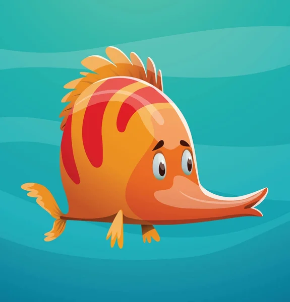 Cute orange fish — Stock Vector