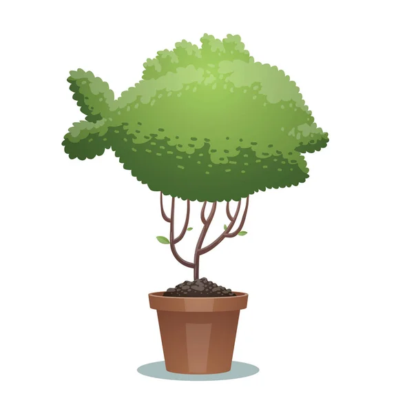 Groene bonsai boom, vis — Stockvector
