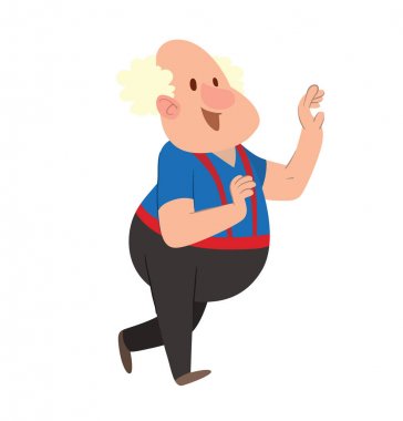 Komik saçsız şişman yaşlı adam