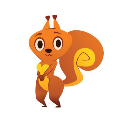 Komik sincap ayakta ve gülümseyen