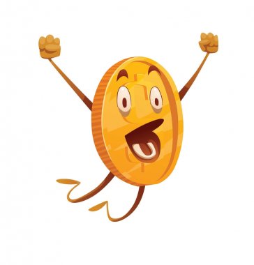 Mutlu bir şekilde atlama komik altın sikke