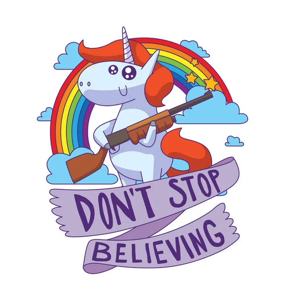 Amblem, şirin mutlu unicorn ile kırmızı bir yele