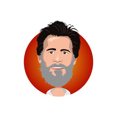 Portrait of Jim Carrey icon clipart
