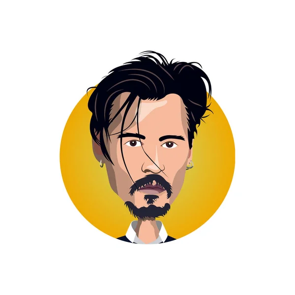 Retrato de Johnny Depp icono — Archivo Imágenes Vectoriales