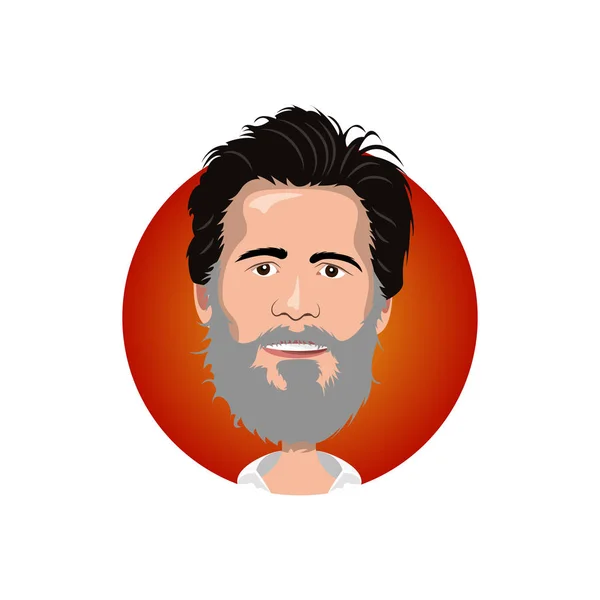 Portrait of Jim Carrey icon — Stock Vector