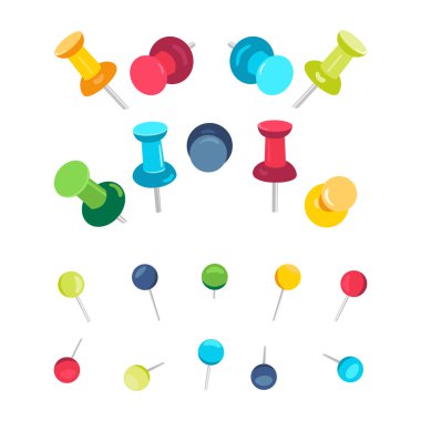 Push pins collection clipart